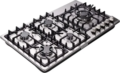 Vista 8 de Deli-kit® Placa de cocina de gas de 34 pulgadas, doble combustible sellado, 5 quemadores, cocina de gas de acero inoxidable, cocina de gas Drop-In