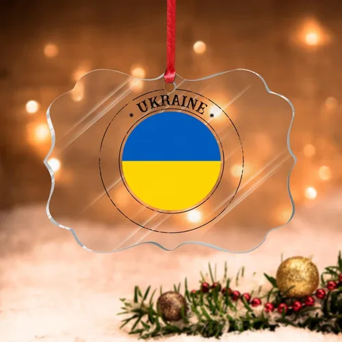 Vista 23 de Bandera de Andorra, adorno colgante de Navidad, bandera nacional, decoraciones de Navidad, adornos acrílicos, colgante para árbol de Navidad