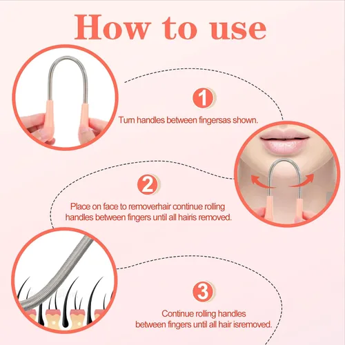 Vista 5 de 6 unidades de removedor de vello facial, eliminación de cejas de primavera, bobina depiladora, herramienta de enhebrado portátil para mujeres,