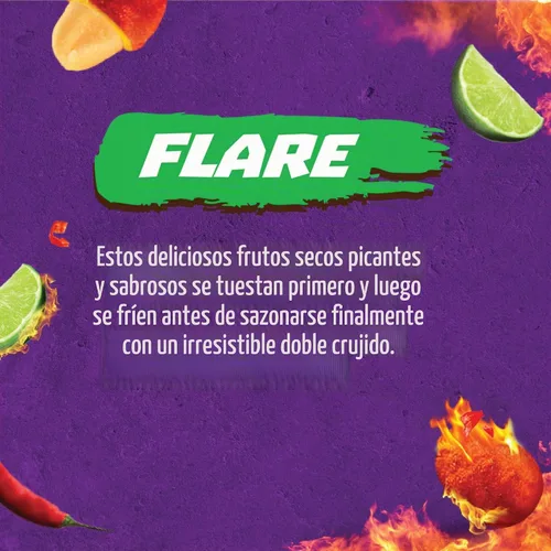 Vista 5 de Takis Hot Nuts Flare - Cacahuetes dobles crujientes, chile y lima, cacahuetes con sabor artificial, bolsa de 3.2 onzas