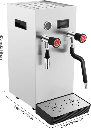Vista 2 de Espumador de leche multiusos comercial 8L Máquina de espuma de agua hirviendo de vapor completamente automática, pantalla LCD para café expreso