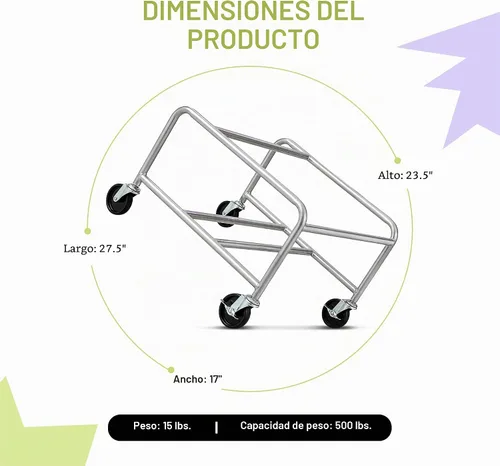 Vista 3 de Safco - Carrito de silla apilable con base de trineo, acero, capacidad de Ruedas de bloqueo de 3 pulgadas, no requiere montaje, compatibles