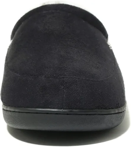 Vista 3 de NewDenBer Men's Warm Memory Foam Suede Plush Lined Slip on Indoor Outdoor Clog House Slippers