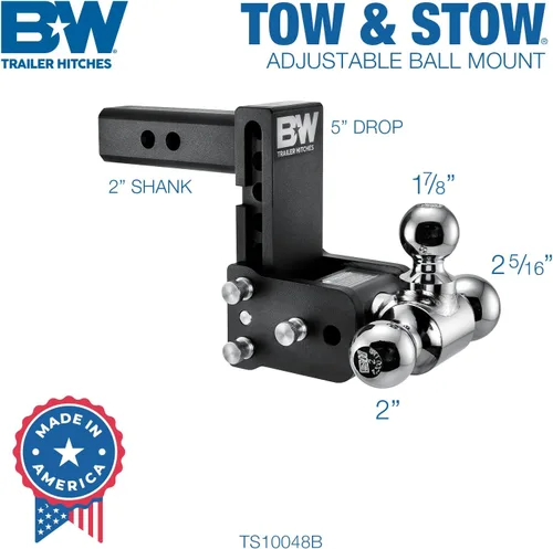 Vista 2 de Bola de remolque B & W TS10048B Tow and Stow Magnum Receiver