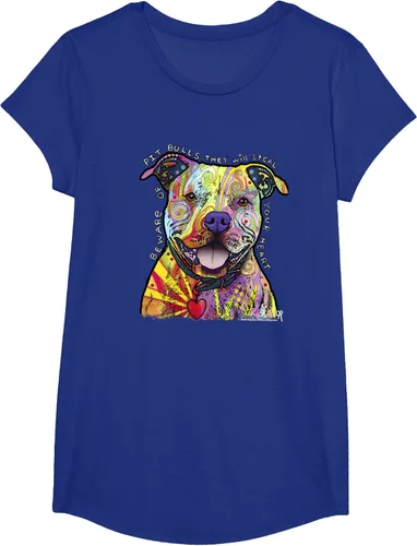 Vista 24 de Beware Of Pit Bulls, Dean Russo Pitbull Original - Camiseta para amantes de los perros, Negro