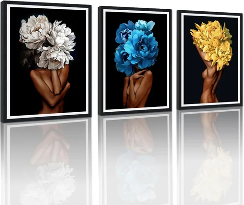 Vista 47 de MAMAGO Lienzo decorativo para pared, pintura de belleza dorada y negra, fotos de mujeres africanas, hermosos pósteres de mujer negra, impresiones