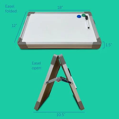 Vista 3 de Flipside Products 50001. Set de pizarra blanca magnética con caballete. Incluye marcador y 2 imanes.