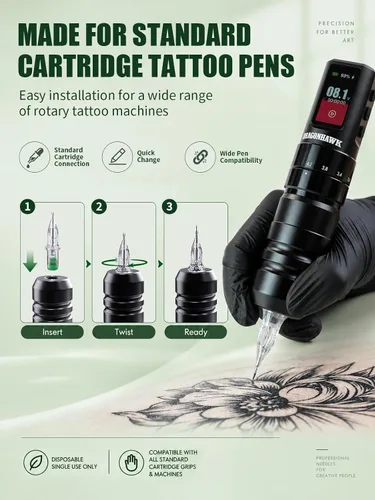 Vista 8 de Dragonhawk Classic C1 50 cartuchos de aguja de tatuaje surtidos tamaños