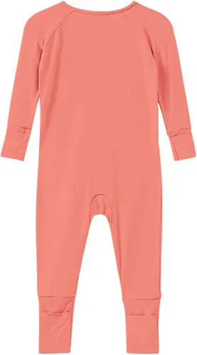 Vista 4 de Pijama de viscosa de bambú sin pies para niños y niñas, pijamas con cremallera para dormir y jugar, mameluco - 0-24 meses