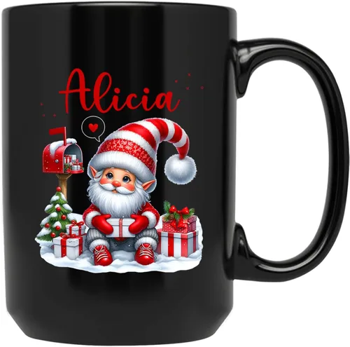 Vista 21 de Taza personalizada con nombre, diseño de muñeco de nieve con nombre, tazas de café de Navidad de muñeco de nieve, regalos personalizados para árbol