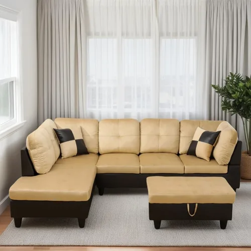 Vista 20 de Camillas en forma de L de 97 pulgadas para sala de estar, sofá seccional con otomana de almacenamiento, sofá modular con diván móvil