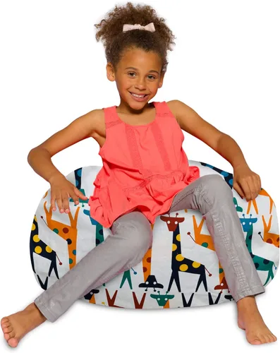 Vista 17 de Posh Beanbags - Sillón puff XL, 48 pulgadas, tela de lona para colorear - Mundo divertido Azul Rey Sólido