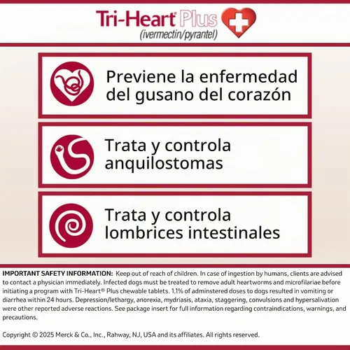 Vista 8 de TRI-HEART PLUS Tableta masticable para perros, 51-100 libras (caja marrón), 6 tabletas masticables, suministro para 6 meses