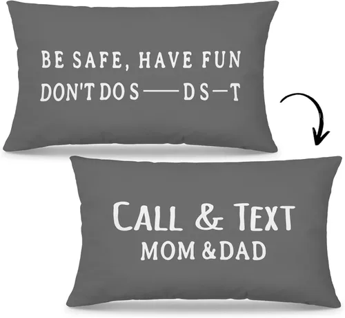 Vista 11 de Mingnei Funda de almohada con texto en inglés "Call Your Mom", divertida funda de almohada reversible decorativa de 12 x 20 pulgadas, regalos