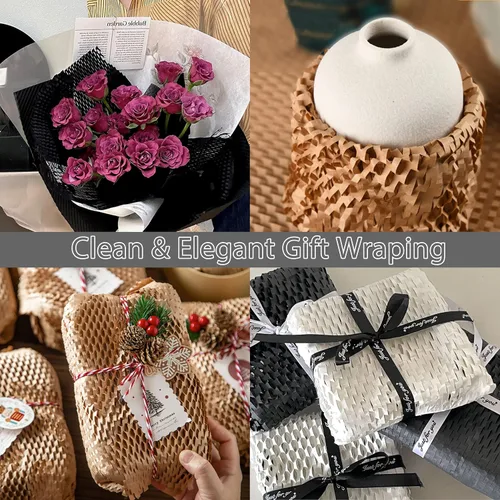 Vista 6 de Papel de embalaje de panal de abeja de 15 x 98 pies para mover, envío, embalaje, relleno de vacío, rollo protector ecológico y reciclable con 20