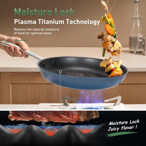 Vista 4 de Kitchen Academy Juego de utensilios de cocina de titanio de plasma, 6 ollas