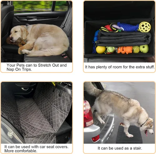 Vista 6 de LIONROGE Extensor de asiento trasero de automóvil para perros grandes de hasta 200 libras, extensor de asiento trasero y delantero con Negro