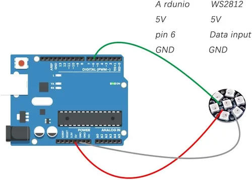 Vista 4 de Anillos LED RGB de 7 bits 7 X WS2812B 5050 Luz de lámpara con controladores integrados direccionables individualmente para Arduino Raspberry Pi