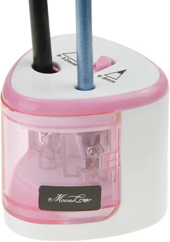 Vista 6 de Sacapuntas eléctrico a pilas, sacapuntas de lápices azules, cortador automático de lápices para niños, adultos, artistas, oficina, sacapuntas