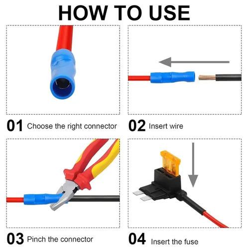 Vista 3 de Paquete de 10 micro 2 fusibles TAP de 12 V para coche Añadir un circuito ATR adaptador de fusible de cuchilla con fusibles de 20 A Micro II soporte