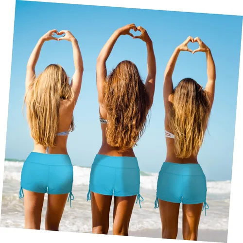 Vista 8 de Toddmomy Pantalones cortos de cintura alta para mujer, trajes de baño deportivos para mujer, pantalones cortos de natación de cintura alta para mujer