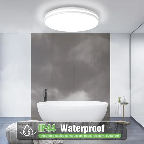 Vista 5 de Airand - Lámpara de techo de 10.2 pulgadas, montaje empotrado, luz de techo LED de 20 W, luz blanca diurna, 5000 K, redonda, impermeable
