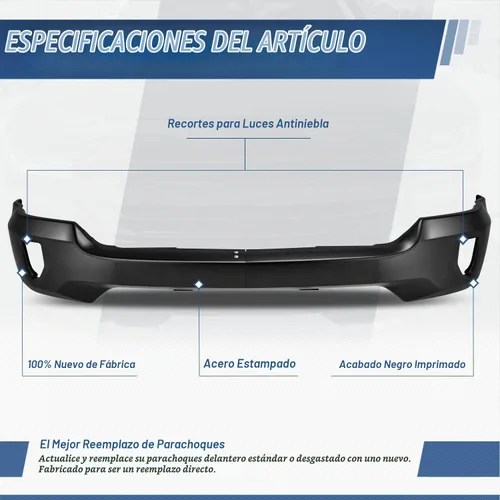 Vista 2 de Auto Dynasty Barra frontal para parachoques compatible con Chevy Silverado 1500 2016 2017 2018, Silverado 1500 LD 2019, con recortes para luces Negro