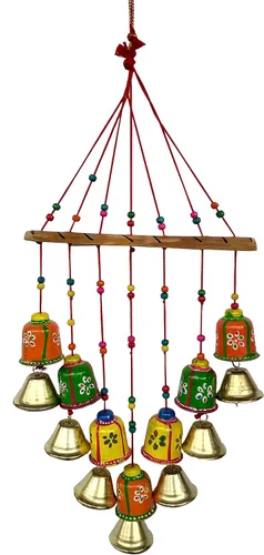 Vista 5 de Decoración para el hogar hecha a mano Adornos de puerta colgantes Campanas (tema de campana de elefante)