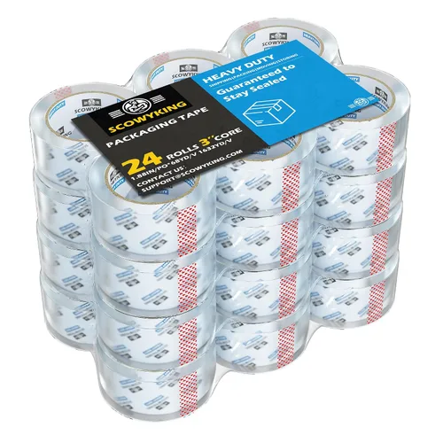 Vista 9 de 2 rollos de cinta de embalaje transparente, 4,7 cm x 62 m, 0,07 mm de grosor - Cinta de envío resistente para mudanzas, sellado de cajas, embalaje