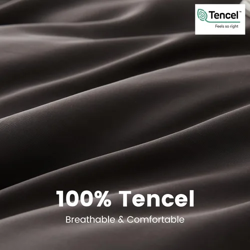 Vista 2 de Simple&Opulence - Juego de funda de edredón 100 % eucalipto Lyocell Tencel, 2 piezas, funda de edredón transpirable y refrescante, suave y sedosa