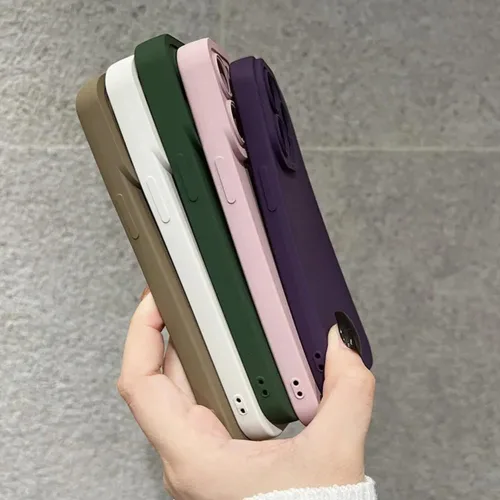 Vista 5 de Casechics Funda compatible con iPhone, silicona líquida mate [protección militar contra caídas] protección de lente de cámara, funda suave a prueba