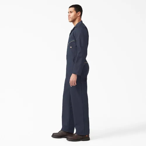 Vista 4 de Dickies - Overol de manga larga de lujo para hombre de 7.5 oz de sarga con cierre frontal para mecánico, uniforme industrial