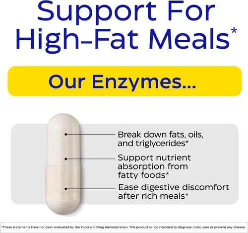Vista 2 de Enzymedica Lypo Gold - Enzimas digestivas proteasas, amilasa y lipasa para mujeres y hombres, suplemento enzimático para digestión grasa, salud