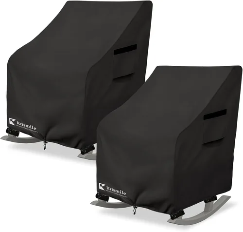 Vista 17 de Funda para silla mecedora para exteriores, resistente 600D, funda de invierno para silla de patio de 27 pulgadas de ancho x 34 pulgadas