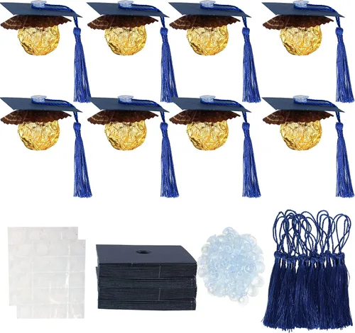 Vista 33 de Gyufise 24 piezas Adornos para pastel de graduación 2026 con purpurina negra, clase de 2026, adornos para magdalenas con gorra de graduación