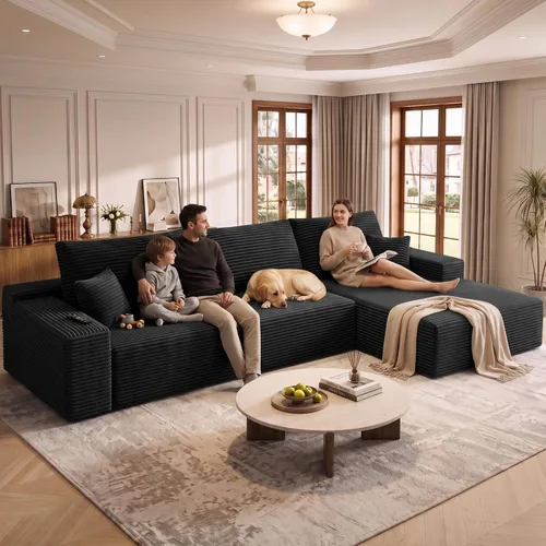 Vista 5 de AUGOP Sofá modular moderno de 108 pulgadas para sala de estar, sofá modular con sofás en forma de L, sofá tapizado sin hueso, sofá seccional