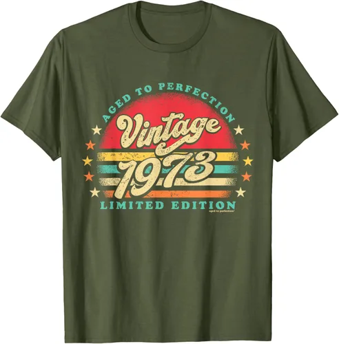 Vista 6 de Camiseta retro de 50 cumpleaños de 1973 de edad a la perfección nacido en los años 70, Negro