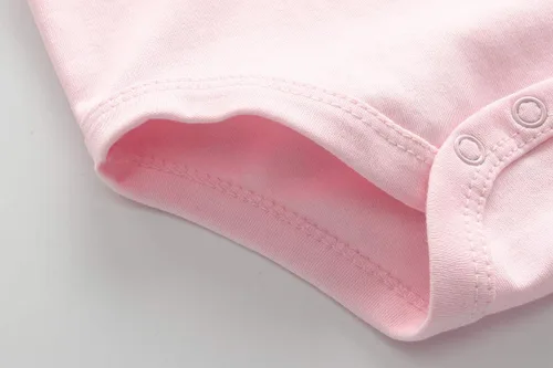 Vista 4 de Chamie Paquete de 3 mamelucos para bebé recién nacido, ropa de bebé de manga corta para niños y niñas, color rosa, Rosado