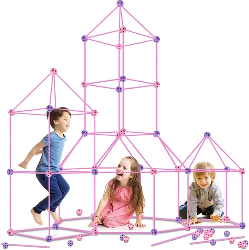 Vista 8 de Fuerte de construcción para niños Juego de construcción 85/120 Piezas Último Regalo de constructor de fuertes Construir paquetes de fabricación
