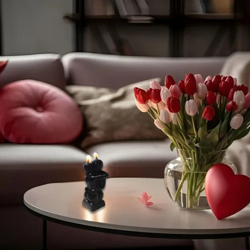 Vista 4 de Vrinda ® Vela decorativa Pareja Erótica Surtido (Negro)