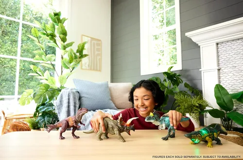 Vista 2 de Mattel Jurassic World Wild Roar Stomatosuchus Figura de dinosaurio, L & S