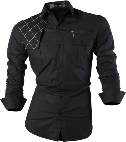 Vista 167 de JZS041, camisa de vestir de manga larga para hombre