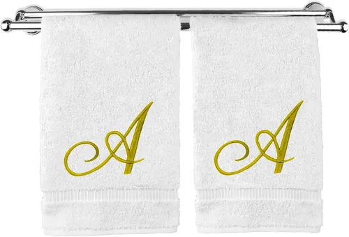 Vista 43 de Toalla de mano con monograma, regalo personalizado, 16 x 30 pulgadas, extra absorbente, 100% algodón turco, acabado de rizo suave, para baño, cocina