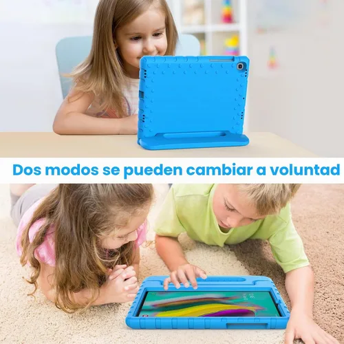 Vista 7 de Funda infantil para Samsung Galaxy Tab S5e 2019, a prueba de golpes Azul