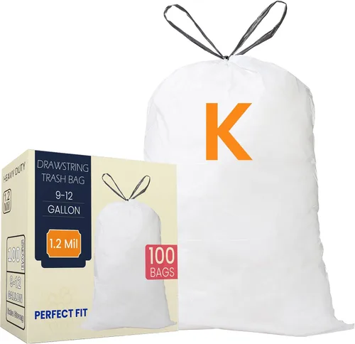 Vista 12 de Code Q - Bolsas de basura resistentes con cordón de 13 a 17 galones, compatibles con Simplehuman Code Q, bolsas de basura de 13-17 galones