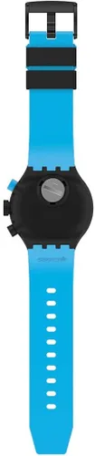 Vista 4 de Swatch Correa de silicona de cuarzo negro reloj casual 20 Modelo SB02B401 Negro