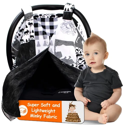 Vista 7 de Dear Baby Gear Funda de asiento de automóvil para bebé, toldo portador para recién nacidos, regalo del día de la madre para madres, manta de baby