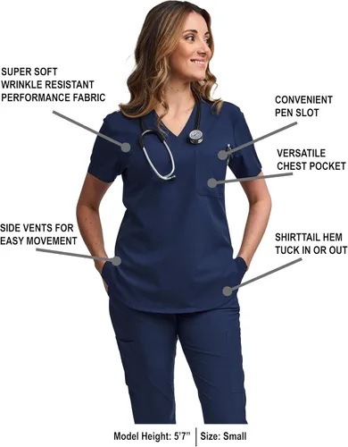 Vista 2 de Green Town Conjunto de uniforme médico para mujer