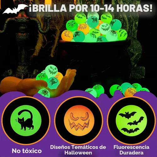 Vista 3 de JOYIN - 72 bolas hinchables de Halloween, bolas que brillan en la oscuridad, globos oculares para decoraciones de fiesta de Halloween, rellenos