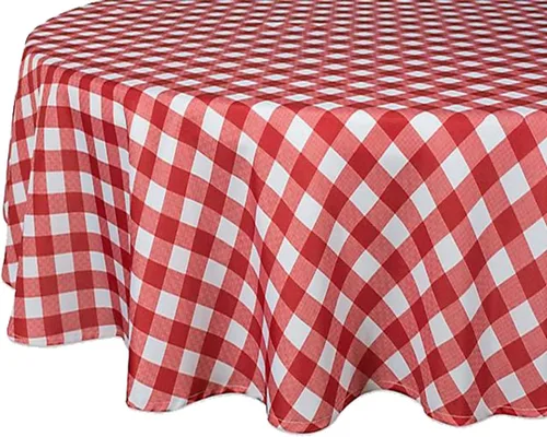 Vista 12 de Tektrum Mantel redondo de poliéster 100% impermeable de 60 pulgadas a cuadros -Resistente a derrames/Manchas/Arrugas- para acampar, pícnic, cena